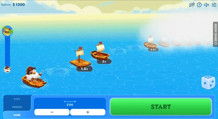 Игрови екран на Chicken Pirate Route